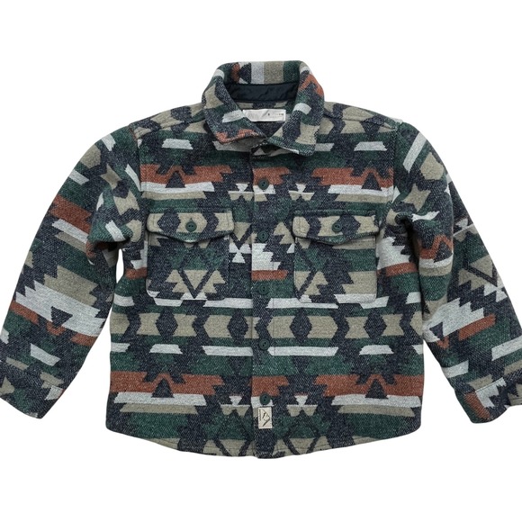 Zara Other - Zara Kids Limited Edition Southwest Style Shacket Shirt Aztec Heavyweight Sz 6